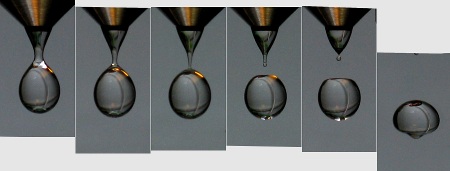 Abloesung eines Tropfens